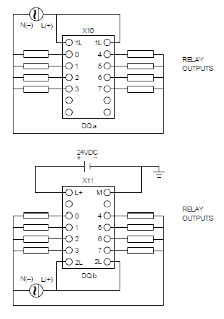 SM1222 DQ 16xRelay wiring diagram