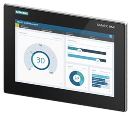 Siemens SIMATIC HMI MTP1200 Unified Comfort Panel with a 12.1-inch widescreen display