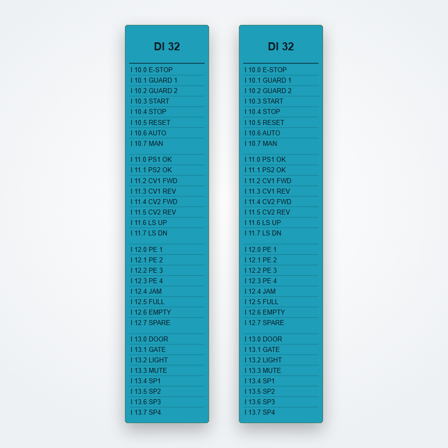 Printed Labeling Strip - S7-1500 / ET 200MP 35 mm module (23 x 109 mm)