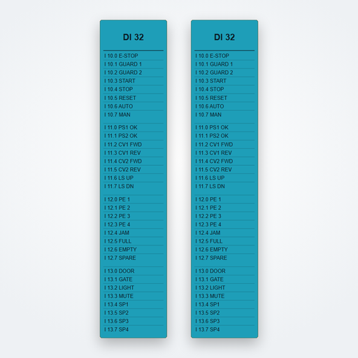Printed Labeling Strip - S7-1500 / ET 200MP 35 mm module (23 x 109 mm)